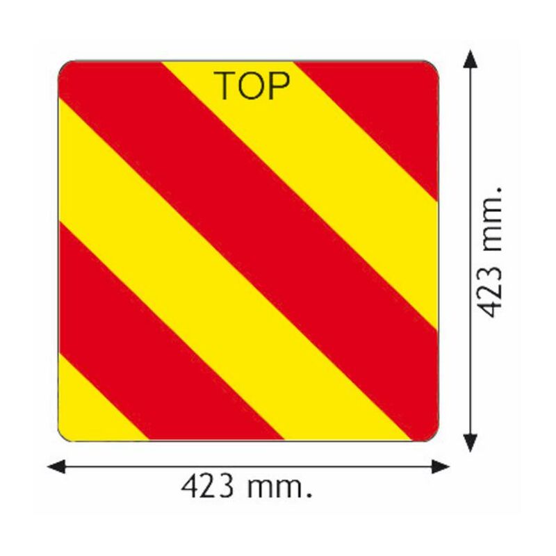 foto del prodotto pannello retroriflettente segnalatore attrezzature agricole 423x423mm