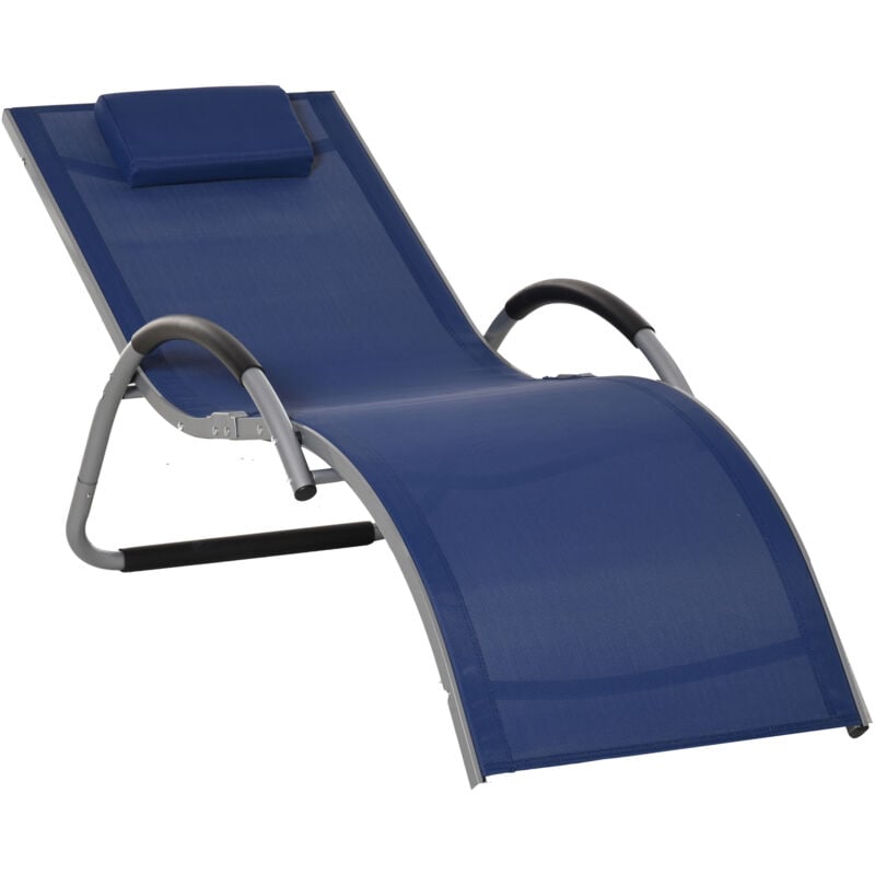foto del prodotto outsunny lettino prendisole alluminio sedia sdraio da giardino