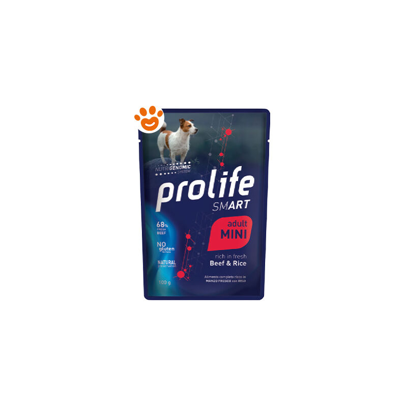foto del prodotto dog smart adult mini manzo e riso dog smart adult mini manzo e riso bustina da 100 gr prolife