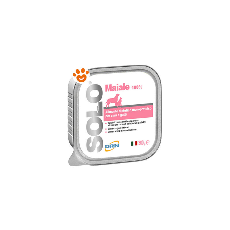 foto del prodotto dog cat solo maiale dog cat solo maiale vaschetta da 300 gr drn