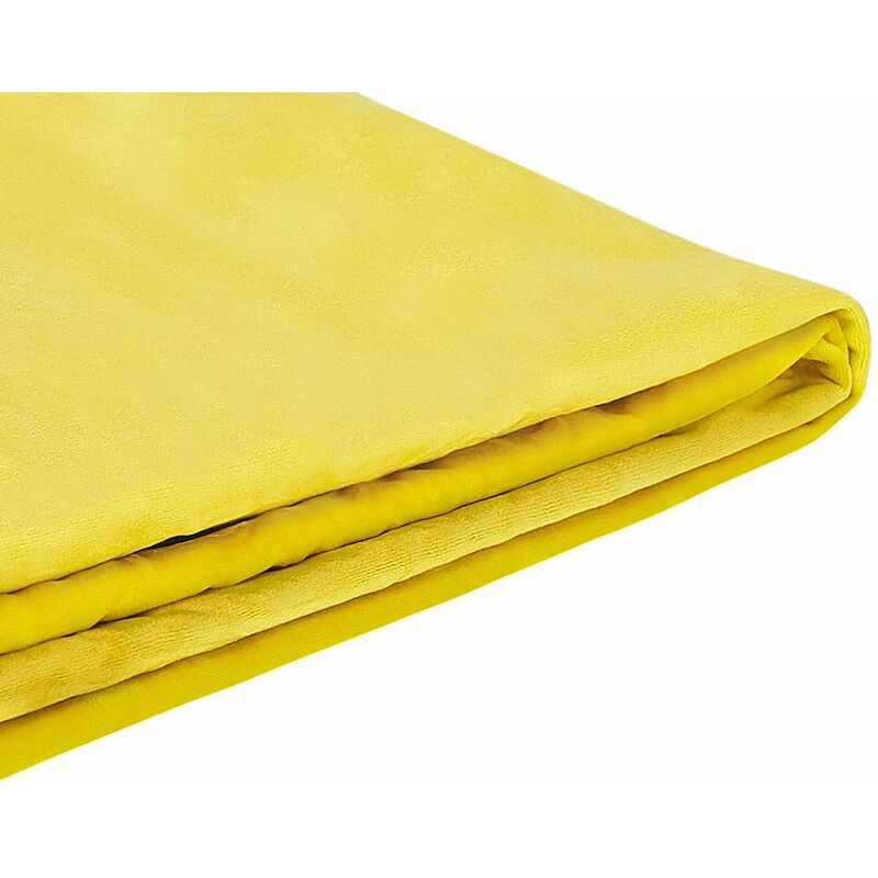 foto del prodotto beliani fodera per letto in velluto giallo rimovibile e lavabile 160 x 200 cm fitou