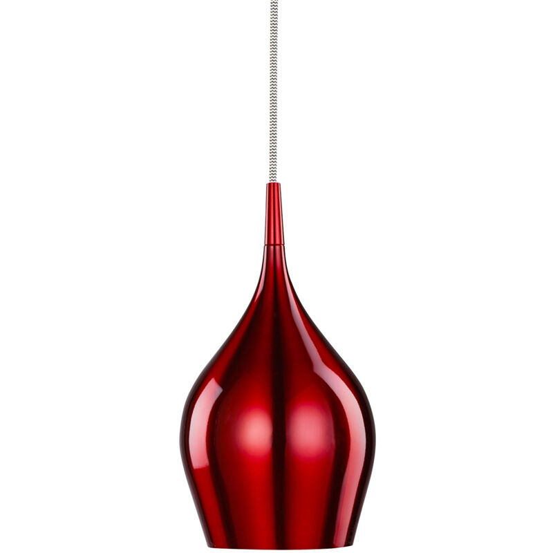 foto del prodotto searchlight lampadario contemporaneo vibrante alluminio rosso 12 luci e14