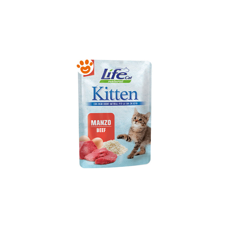 foto del prodotto cat natural kitten manzo cat natural kitten manzo bustina da 70 gr life