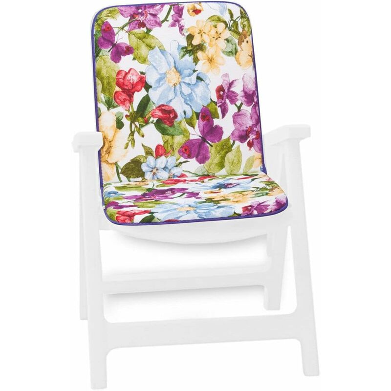foto del prodotto cuscino sedia poltrona floreale coprisedia giardino schienale pieghevole 100 made in italy viola