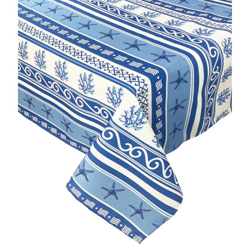 foto del prodotto tex family tovaglia antimacchia resinata torino mare grecia mare marino blu cm. 140x360 x24 persone