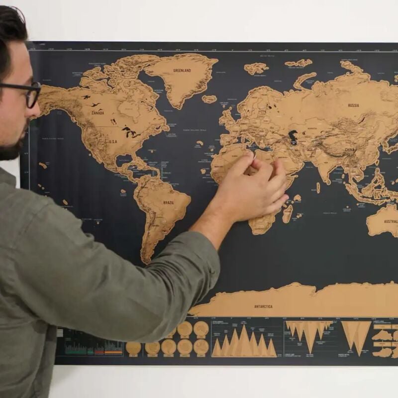 foto del prodotto replood mappa del mondo mappamondo da grattare cartina geografica viaggia vacanza poster