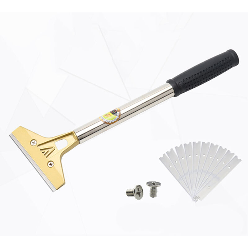 foto del prodotto 32cm lama per la pulizia del metallo, strumento per la pulizia delle fughe di bellezza per vetro, ceramica e legno, con dieci raschietti universali