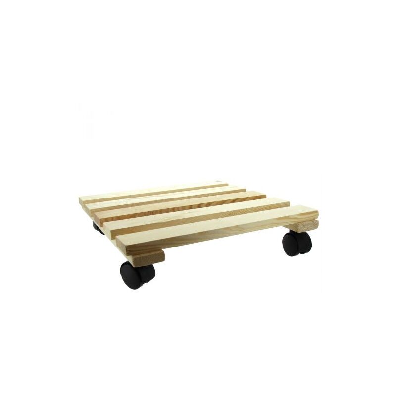 foto del prodotto carrello carrellino portatutto pedana sottovaso in legno con ruote 30x30 60006v naturale 60006 