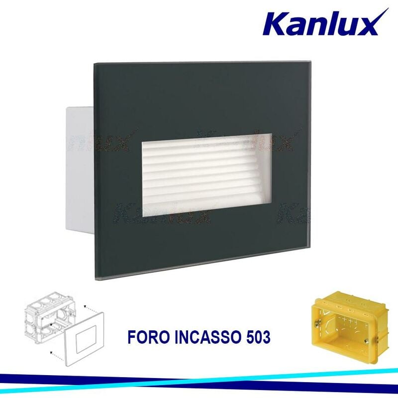 foto del prodotto lampada da incasso glasi led 3w p nw gr kanlux luce naturale