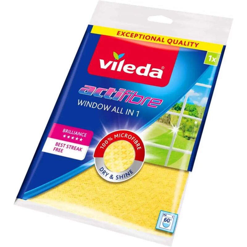 foto del prodotto darman panno vileda actifibre vetri e finestre 36x32cm giallo 100 microfibra