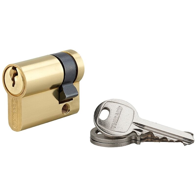 foto del prodotto mezzo cilindro europeo sa 30x10mm, vite 40mm, antisfilamento, ottone, 3 chiavi thirard