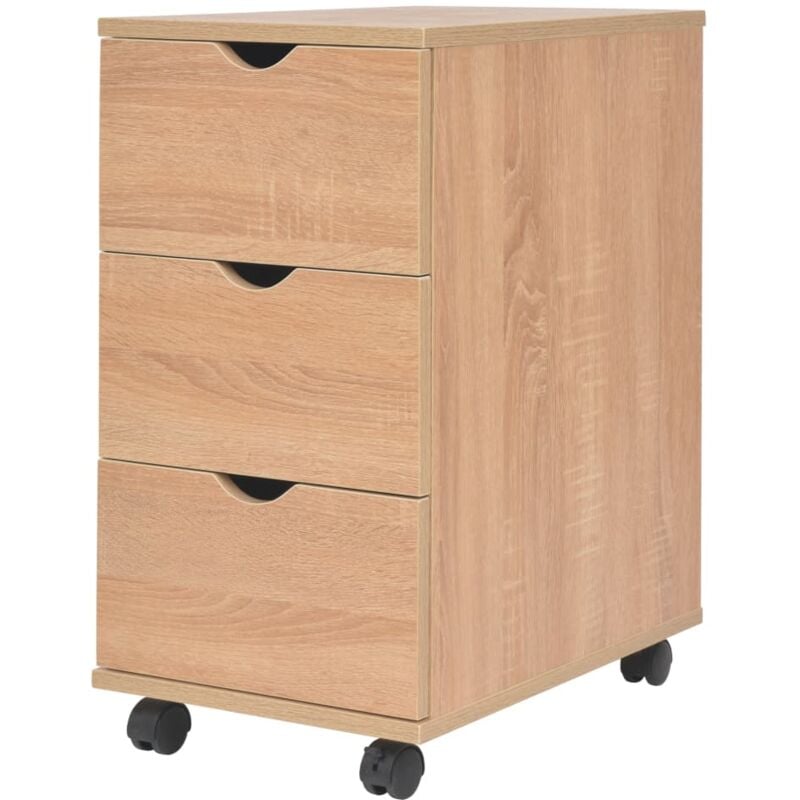 immagine 0 del prodotto cassettiera con cassetti con ruote in legno comodino vari colori colore quercia