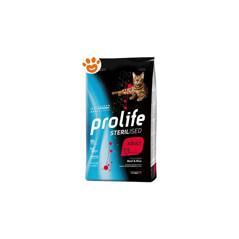 foto del prodotto prolife cat sterilised adult manzo e riso cat sterilised adult manzo e riso sacco da 1,5 kg