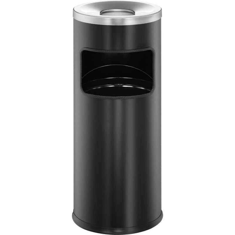 foto del prodotto 333201 cestino per la carta 17 l metallo x a 250 mm x 630 mm nero incl. portacenere 1 pz. durable