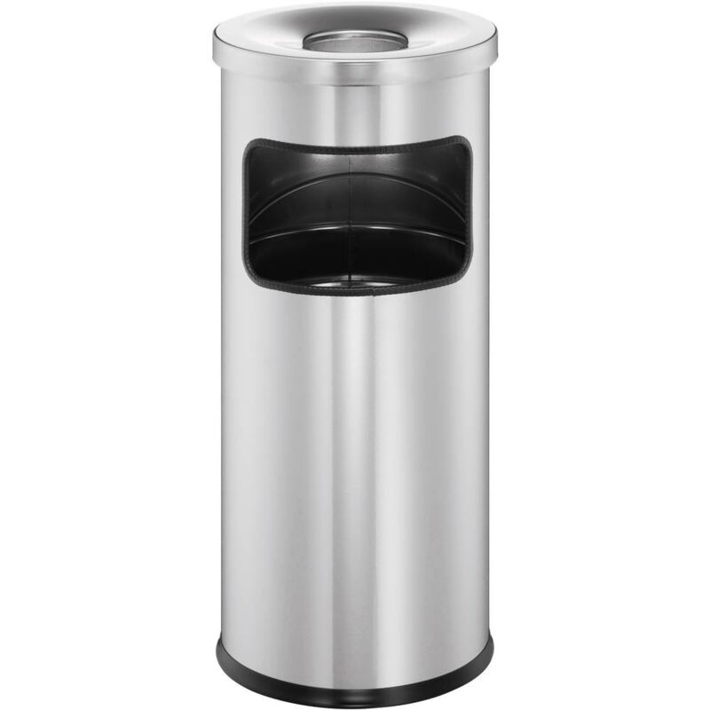 foto del prodotto 333223 cestino per la carta 17 l metallo x a 250 mm x 630 mm argento incl. portacenere 1 pz. - durable