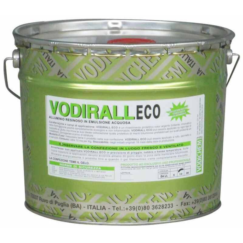 foto del prodotto alluminio resinoso vodirall eco 10 litri impermeabilizzante rivestimento protettivo manti bituminosi