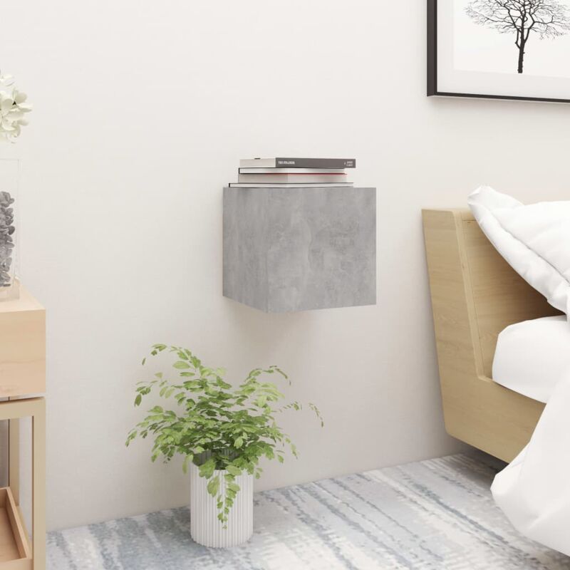 foto del prodotto vidaxl comodino grigio cemento 30,5x30x30 cm in truciolato