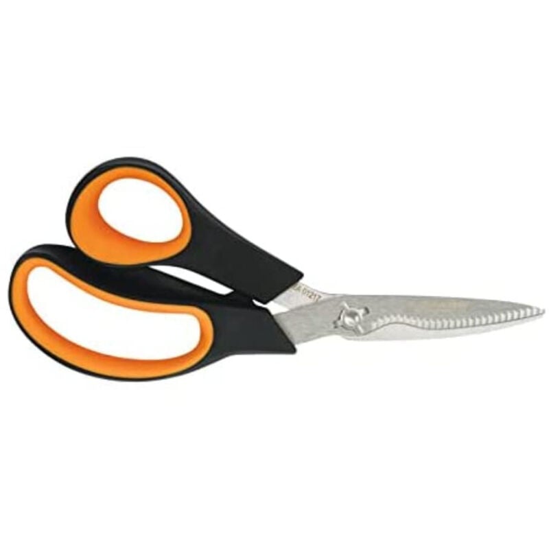 foto del prodotto fiskars sp240 forbici per verdure 20,4 cm acciaio inox impugnatura softgrip nero arancione
