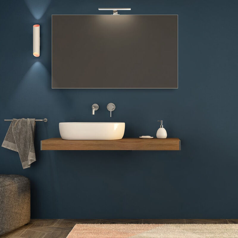 foto del prodotto mensolone da bagno rovere tabacco 120 cm sospeso