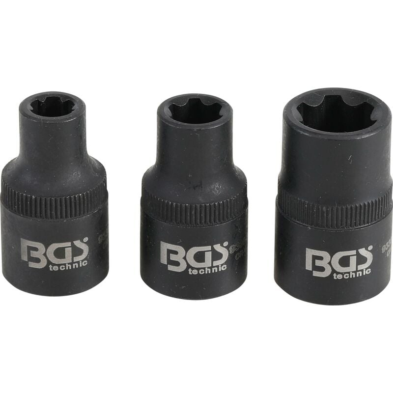 immagine 0 del prodotto bgs technic serie di bussole profilo a cuneo per ribe m6s, m8s, m12s 3 pz.