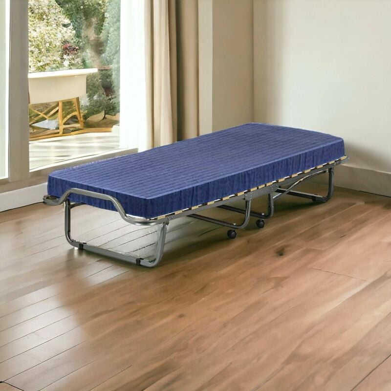 foto del prodotto letto pieghevole nemesi, brandina singola ortopedico e pieghevole, 100 made in italy, con materasso cm 80x190 incluso talamo italia