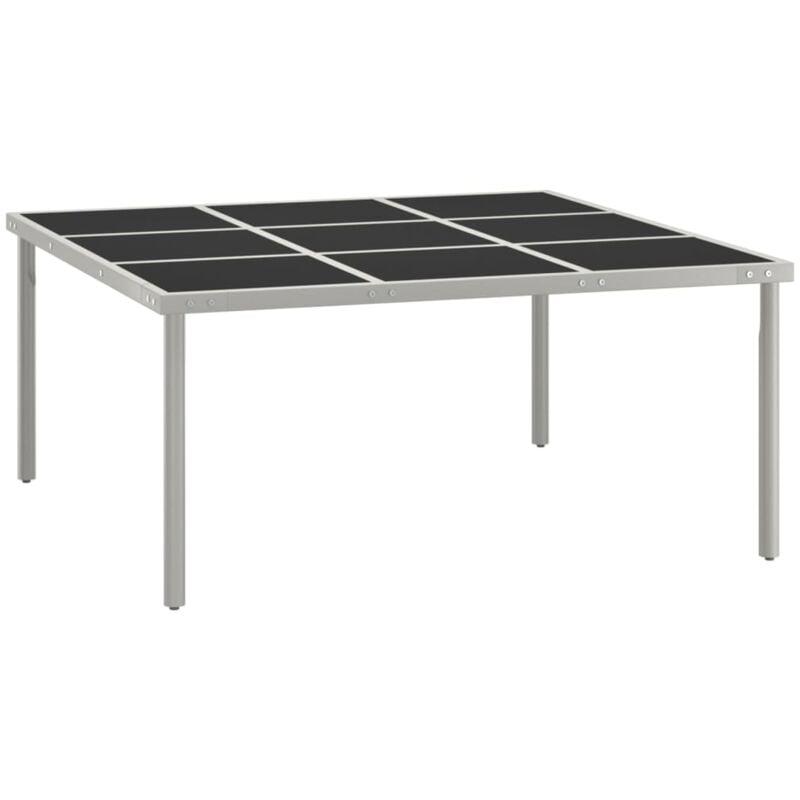 foto del prodotto vidaxl tavolo da giardino 170x170x74,5 cm in vetro e acciaio