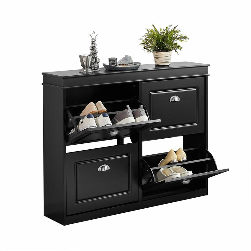 foto del prodotto scarpiera salvaspazio slim mobili per scarpe serie scarpiere 105x24x83cm sobuy nero fsr79 sch