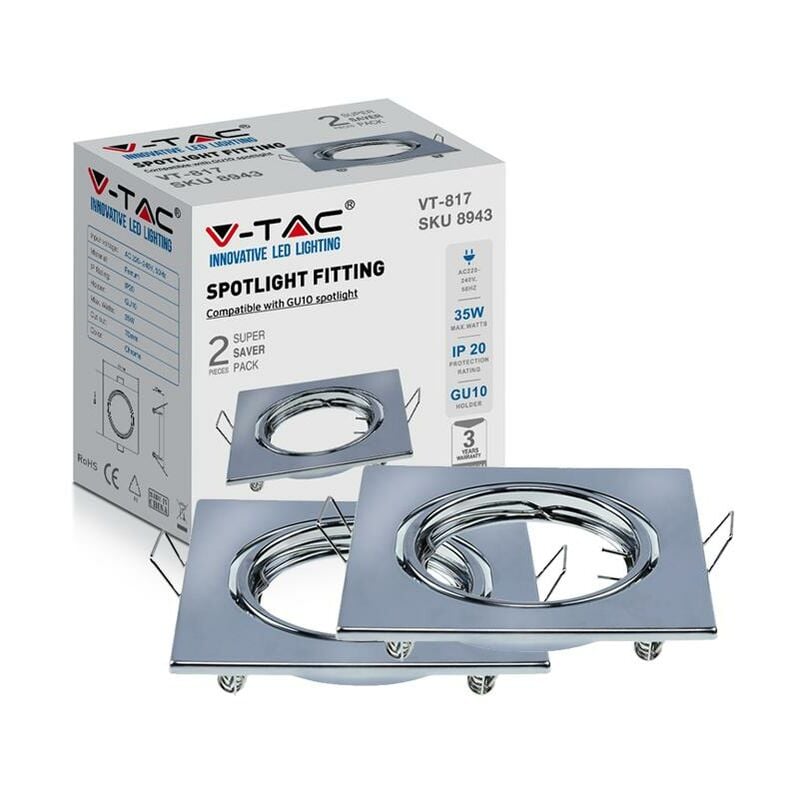 immagine 0 del prodotto gu10 portafaretto quadrato chome 2pcs box