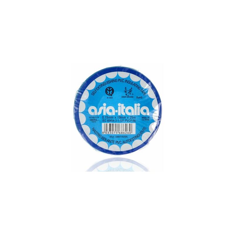 foto del prodotto 338471925bl nastro isolante pvc 19mm 0.15mmx19mmx25m imq blu asita