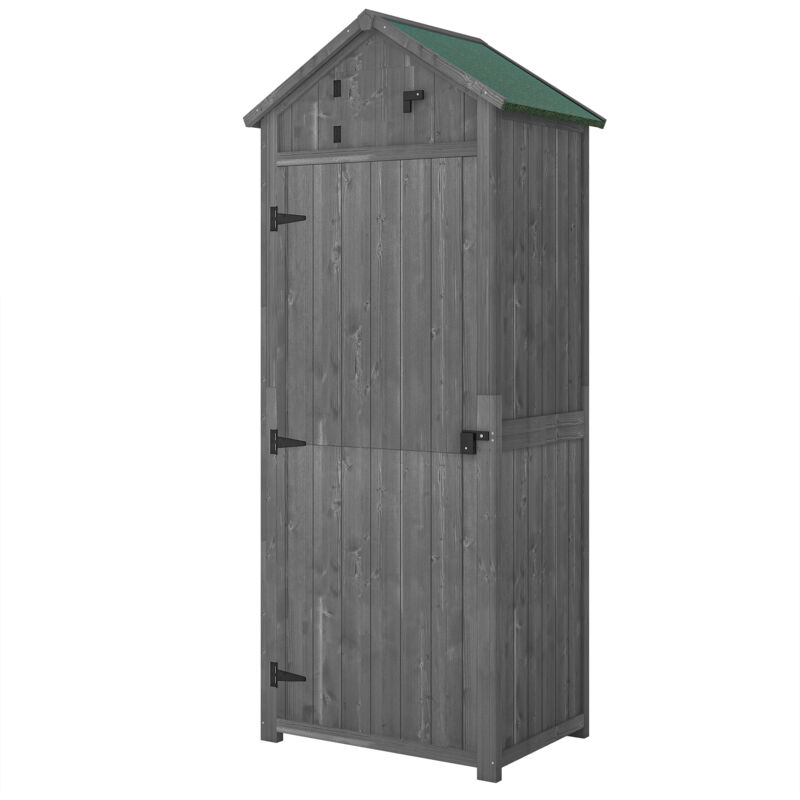 foto del prodotto outsunny capanno casetta da giardino legno impermeabile 3 mensole