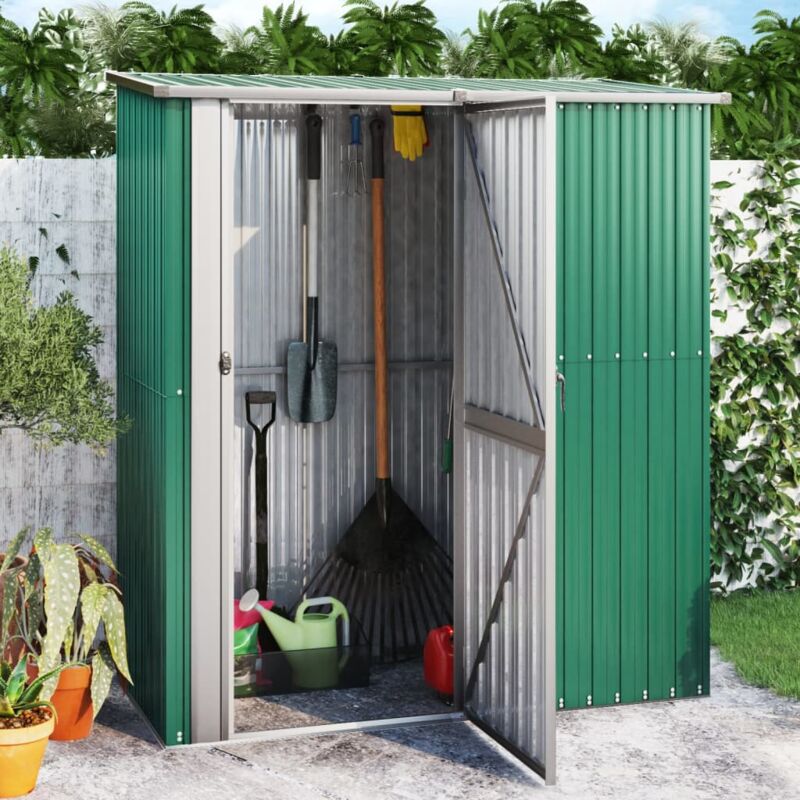 foto del prodotto vidaxl capanno da giardino verde 180,5x97x209,5 cm in acciaio zincato