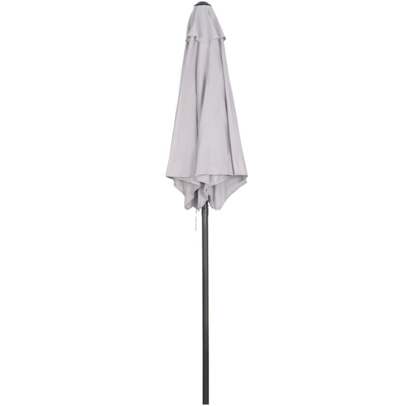 foto del prodotto ombrellone da giardino con palo centrale 196 cm grigio chiaro outsunny