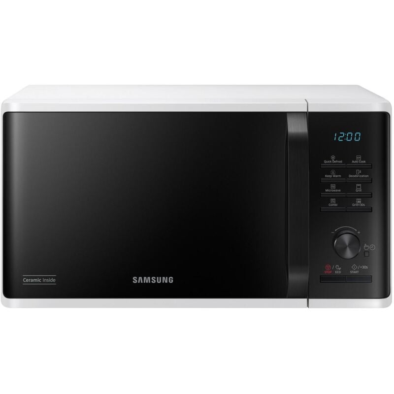 foto del prodotto samsung forno a microonde mg2ak3515aw superficie piana con grill 23 l 1250 w bianco
