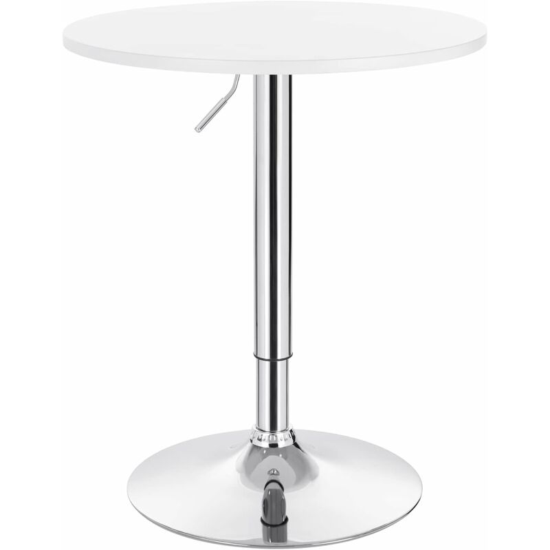 foto del prodotto tavolino da bar girevole piano rotondo diametri 60 cm tavolo da cucina bianco woltu