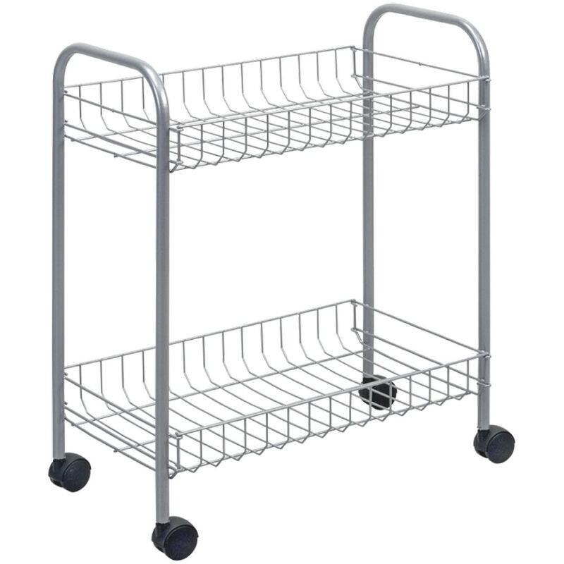 foto del prodotto 341302039 carrello multiuso a 2 ripiani madrid, bianco metaltex