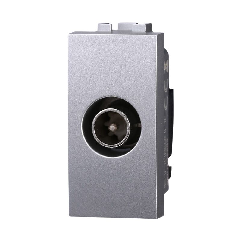 foto del prodotto modulo spina passante per antenna tv 9,5 mm, serie space, grigio, compatibile con serie bticino living ettroit lg2253