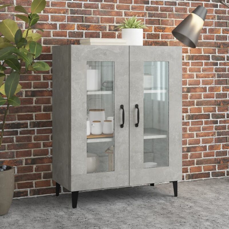 foto del prodotto vidaxl credenza grigio cemento 69,5x34x90 cm in legno multistrato