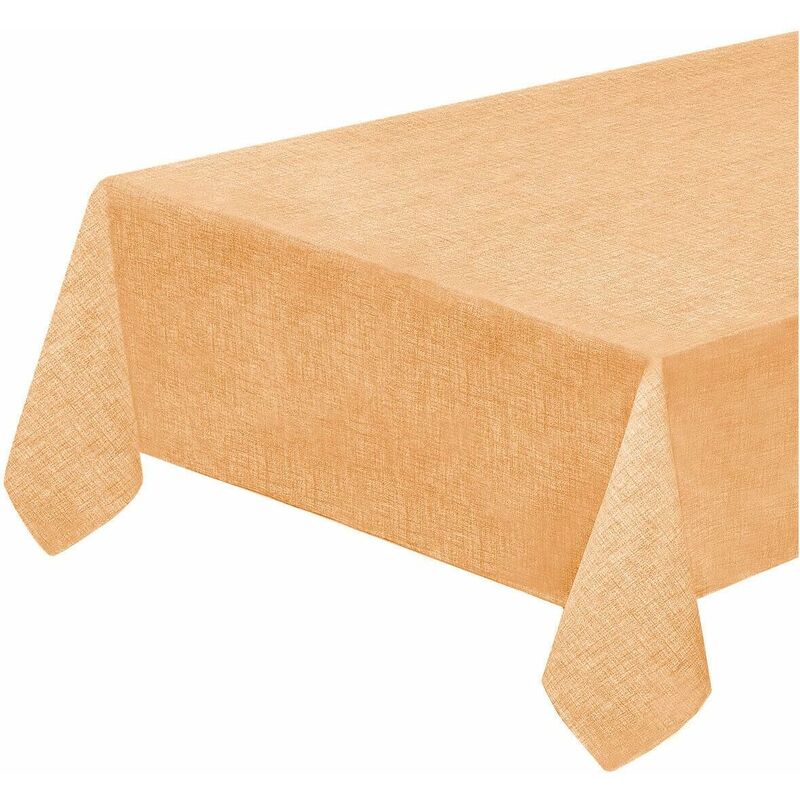 foto del prodotto tovaglia cotone cucina 100 made in italy morbida copritavolo tinta unita pastello arancione 135x180 cm