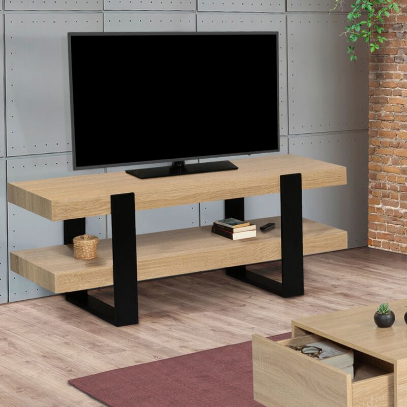 foto del prodotto idmarket porta tv doppio phoenix legno nero