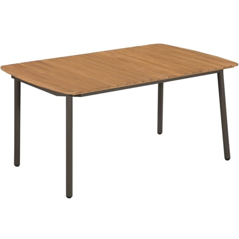 foto del prodotto tavolo da giardino 150x90x72cm in massello di acacia e acciaio vidaxl