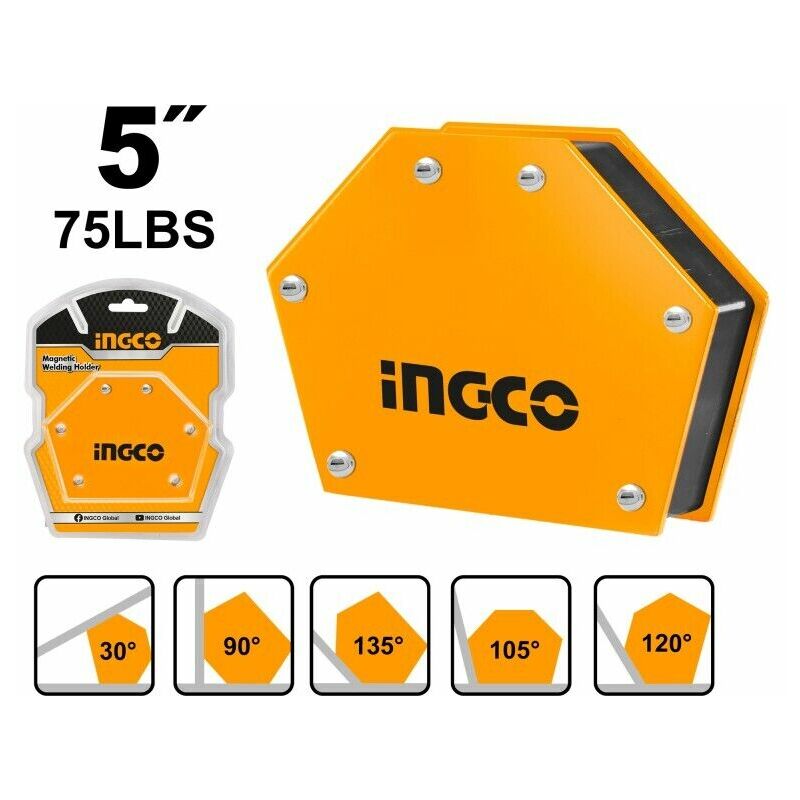 foto del prodotto ingco squadra magnetica per saldatrici angolo magnetico da 30 45 60 75 90 105 120 150 5 75 lb