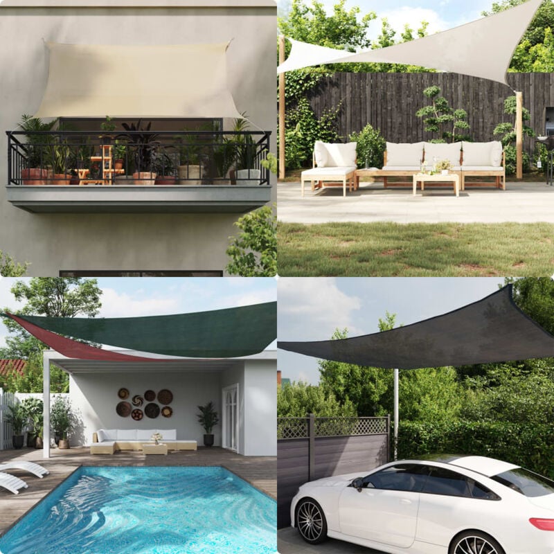 foto del prodotto vidaxl vela parasole 160 g m beige 3,5x3,5x4,9 m in hdpe