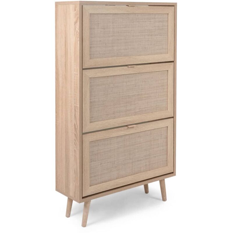 foto del prodotto scarpiera bali 49a rovere sonoma con stampa canna finori beige