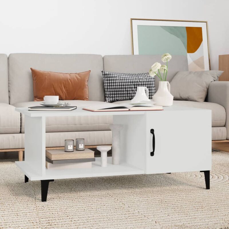 foto del prodotto vidaxl tavolino da salotto bianco 90x50x40 cm in legno multistrato