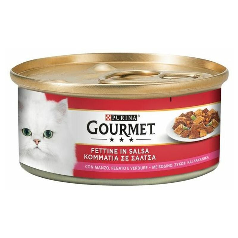 foto del prodotto rosso lattina 195gr verdure manzo e fegato gourmet