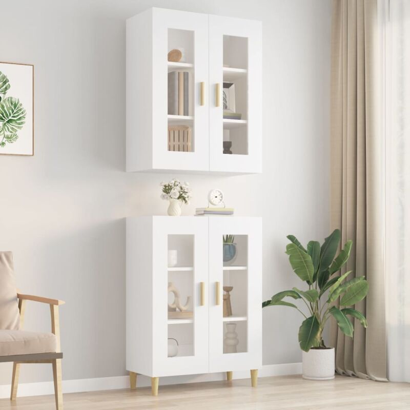 foto del prodotto vidaxl armadietto pensile a parete bianco 69,5x34x90 cm