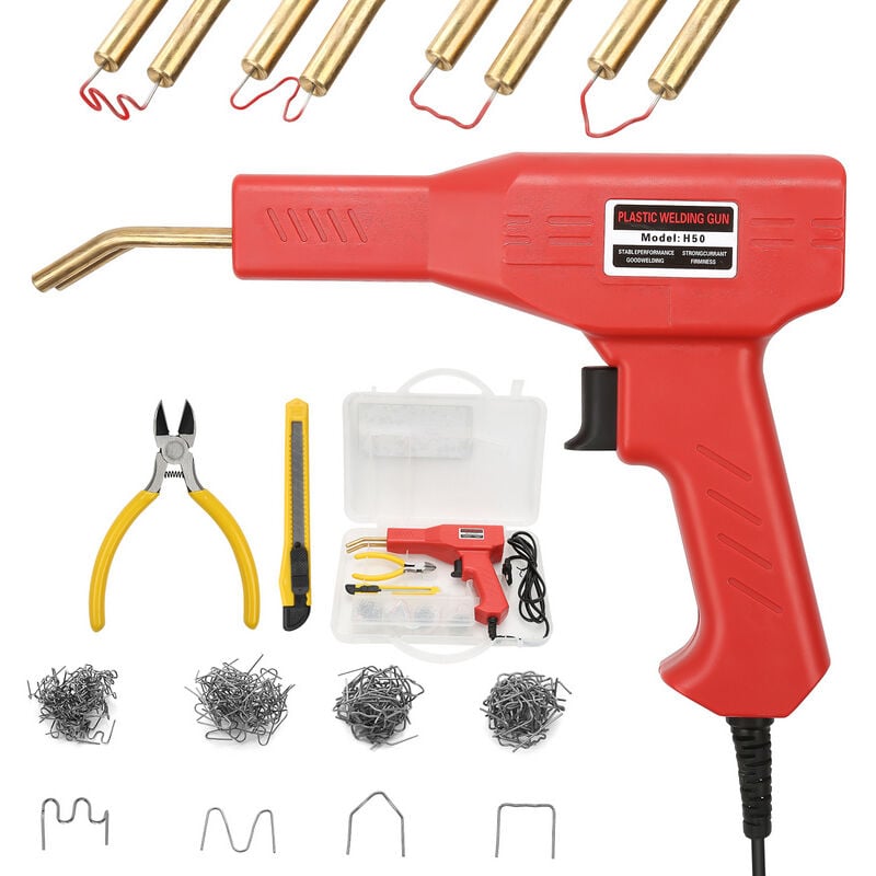 foto del prodotto hengda stazione di saldatura saldatrice di plastica saldatrice pistola riparazione paraurti per auto kit di riparazione 200 pz saldatrice di