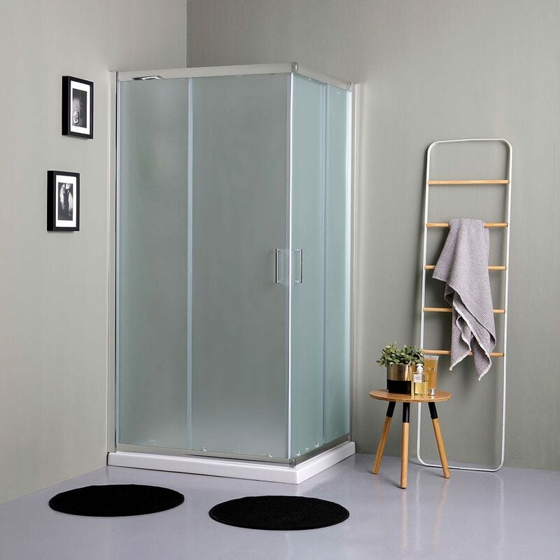 foto del prodotto kiamami valentina cabina doccia rettangolare 90x70 satinato 6mm scorrevoli giada