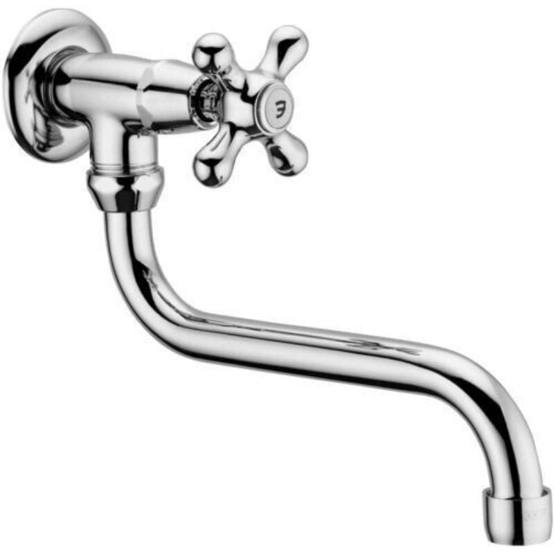 foto del prodotto 3460210 rubinetto cucina a muro singolo per lavello con manopola vintage rubinetto a parete acqua fredda per lavatoio, rubinetto da parete 1 2 antico