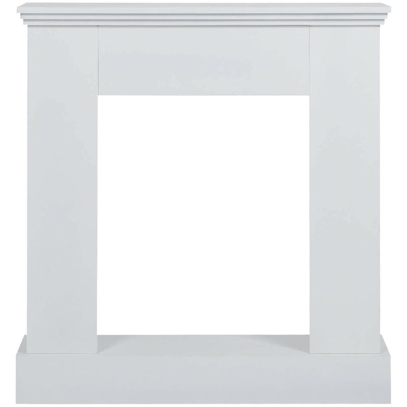 foto del prodotto rebecca mobili cornice decorativa camino legno bianco contemporaneo 98x92x23
